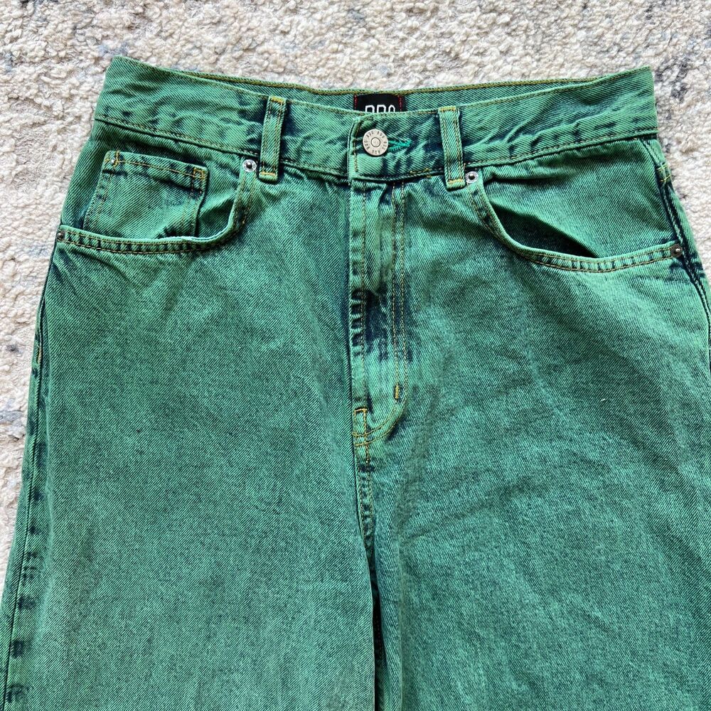 BDG Skater Baggy Jeans 29 Green Overdyed Wide Leg Urban Outfitters Baggy Denim - Picture 8 of 11